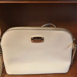 Michael Kors Ivory Crossbody Bag with Gold Accents